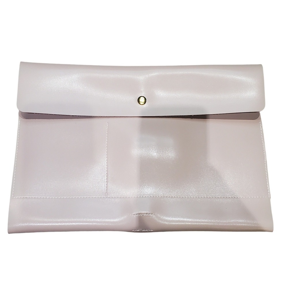 Glass Ladder Co Marilyn Organizer‎ Clutch Blush Pink Leather Snap Closure